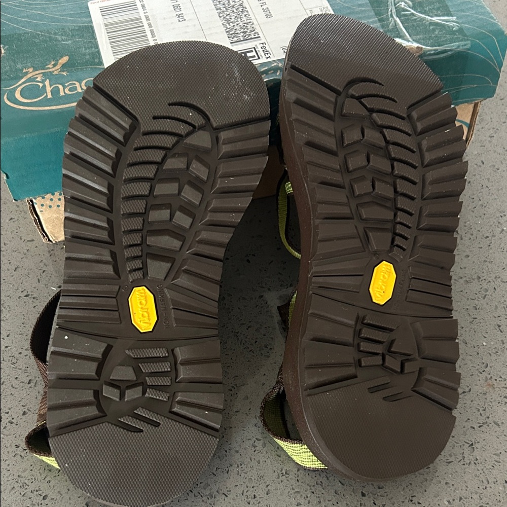Chaco Olive and Brown Strappy Sandals - Picture 2 of 2